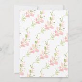 Waterverf Pink Floral Baby shower Brunch Kaart (Achterkant)
