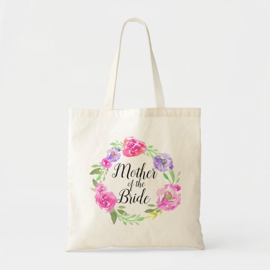 Waterverf Pink Floral Bouquet Moeder van de Bride Tote Bag (Voorkant)