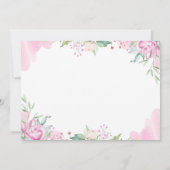 Waterverf Pink Floral First Heilige Communfoto Bedankkaart (Achterkant)