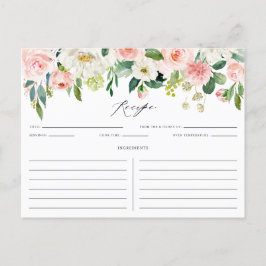 Waterverf Pink Floral Garland Recipe Kaart