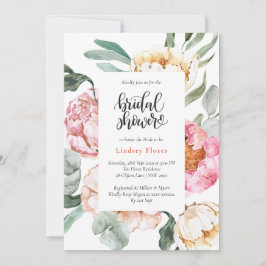 Waterverf Pink Floral Greenery Vrijgezellenfeest Kaart