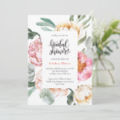 Waterverf Pink Floral Greenery Vrijgezellenfeest Kaart (Staand voorkant)