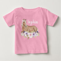 Waterverf Pink Floral Horse Birthday