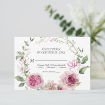 Waterverf Pink Floral Lijst Wedding