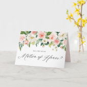 Waterverf Pink Floral Matron of Honor Voorstel Kaart (Gele Bloem)