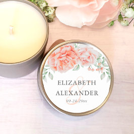 Waterverf Pink Floral Monogram Weddenschap Ronde Sticker