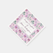 Waterverf Pink Floral Pattern Wedding Servet (Hoek)