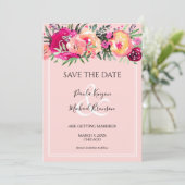Waterverf Pink Floral Wedding (Staand voorkant)