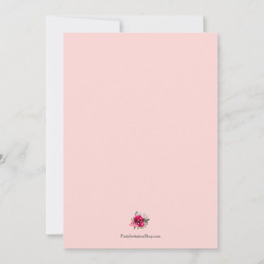 Waterverf Pink Floral Wedding (Achterkant)