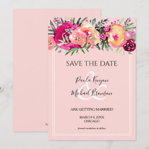 Waterverf Pink Floral Wedding