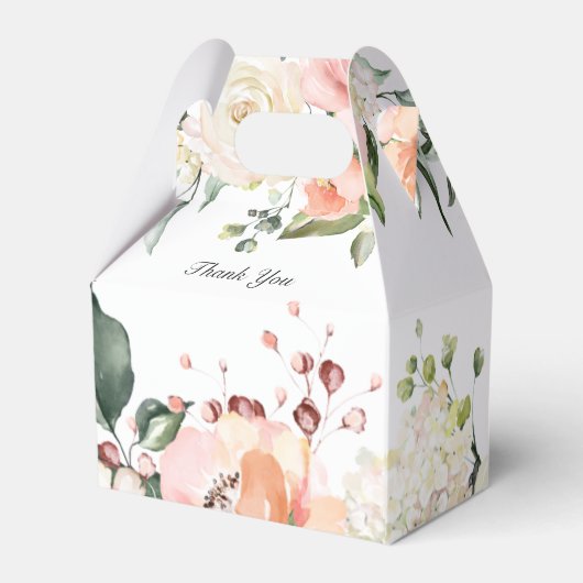 Waterverf Pink Floral Wedding Bedankdoosjes (Achterkant)