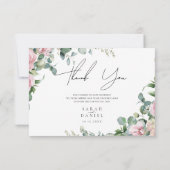 Waterverf Pink Floral Wedding Bedankkaart (Achterkant)