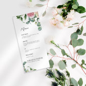 Waterverf Pink Floral Wedding Menu