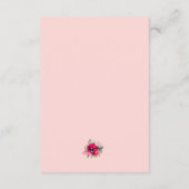 Waterverf Pink Floral Wedding Reception Informatiekaartje (Achterkant)