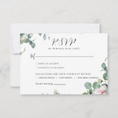 Waterverf Pink Floral Wedding RSVP Kaartje (Achterkant)