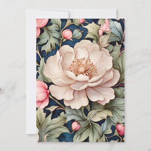 Waterverf Pink Floral Wedding Save The Date (Achterkant)