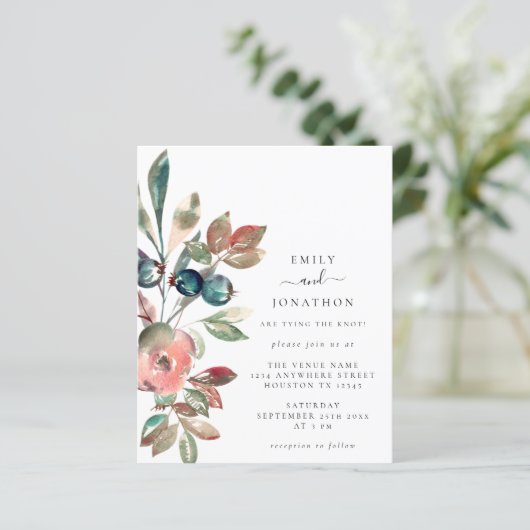 Waterverf Pink Florals Weddenschap (Staand voorkant)