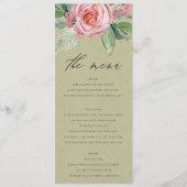 WATERVERF PINK FLOWER GREEN FOLIAGE MENU (Voorkant)