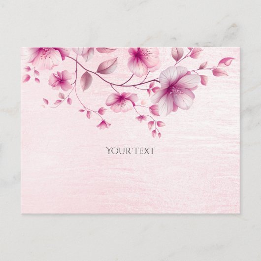 Waterverf Pink Flowers Briefkaart (Voorkant)