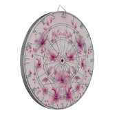 Waterverf Pink Flowers Dartboard Dartbord (Voorkant Links)