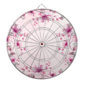 Waterverf Pink Flowers Dartboard Dartbord (Voorkant)