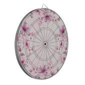 Waterverf Pink Flowers Dartboard Dartbord (Voorkant Links)