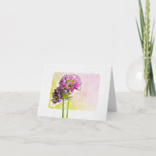 Waterverf Pink Flowers elke gelegenheid Notitiekaartje