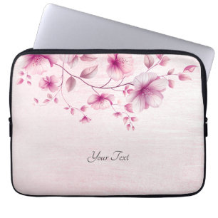 Waterverf Pink Flowers Laptophoes Laptop Sleeve