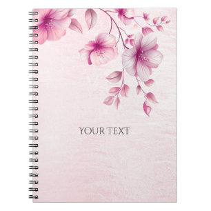 Waterverf Pink Flowers Notitieboek
