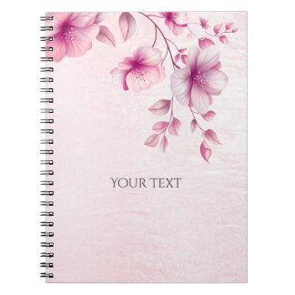 Waterverf Pink Flowers Notitieboek