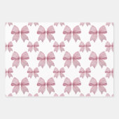 Waterverf Pink Gingham Bow Inpakpapier Vel (Voorkant)