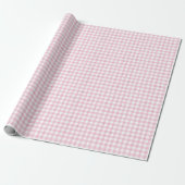 Waterverf Pink Gingham Cadeaupapier (Uitgerold)