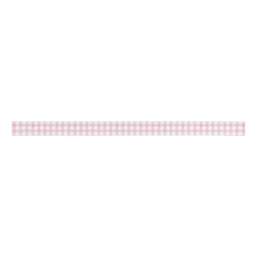 Waterverf Pink Gingham Grosgrain Lint (Voorkant)