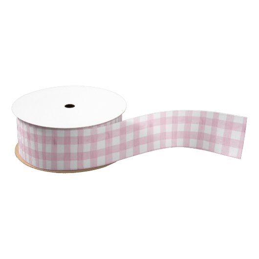 Waterverf Pink Gingham Grosgrain Lint (Spoel)