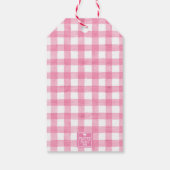 Waterverf Pink Gingham Gumballs Valentijns Cadeaulabel (Achterkant)