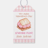 Waterverf Pink Gingham S'mores Valentijns Cadeaulabel (Voorkant)
