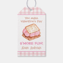 Waterverf Pink Gingham S'mores Valentijns