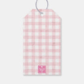 Waterverf Pink Gingham S'mores Valentijns Cadeaulabel (Achterkant)
