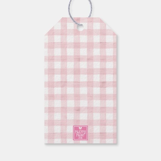 Waterverf Pink Gingham S'mores Valentijns Cadeaulabel (Achterkant)
