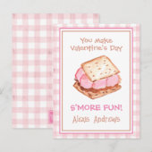 Waterverf Pink Gingham's mores Valentijns Kaarten (Voorkant / Achterkant)