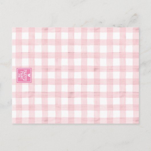 Waterverf Pink Gingham's mores Valentijns Kaarten (Achterkant)