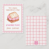 Waterverf Pink Gingham's mores Valentijns Kaarten Notitiekaartje (Voorkant / Achterkant)