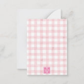 Waterverf Pink Gingham's mores Valentijns Kaarten Notitiekaartje (Achterkant)