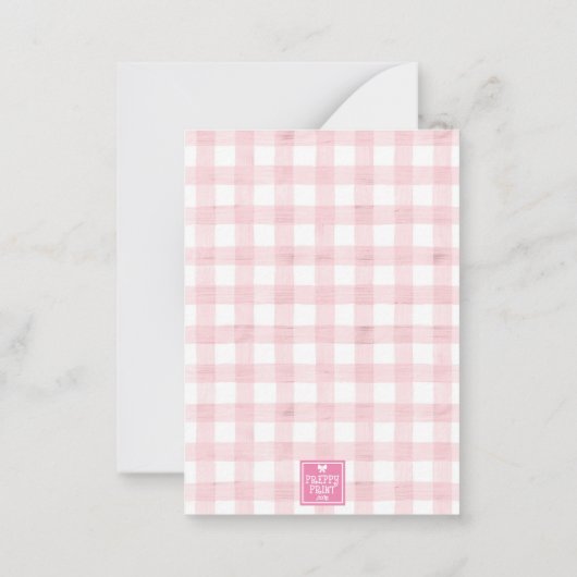 Waterverf Pink Gingham's mores Valentijns Kaarten Notitiekaartje (Achterkant)