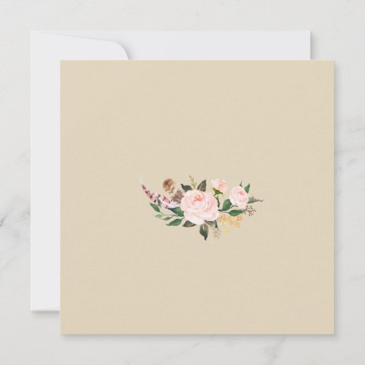 Waterverf Pink Gold Boho Floral Vrijgezellenfeest Kaart (Achterkant)