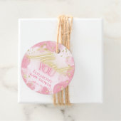 Waterverf Pink & Gold Glitter Elegant Dank u Bedankjes Labels (In situ)