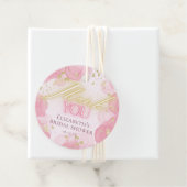 Waterverf Pink & Gold Glitter Elegant Dank u Bedankjes Labels (In situ)