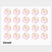 Waterverf Pink & Gold Glitter Elegant Dank u Ronde Sticker (Vel)