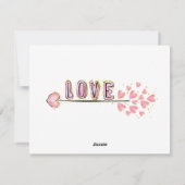 Waterverf Pink Hearts Baby Geboorteaankondiging Feestdagenkaart (Achterkant)