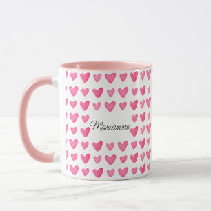  Waterverf Pink Hearts Mok
